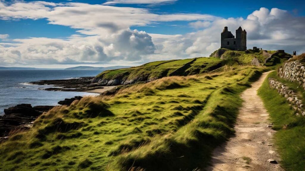 AI generated image of a view of an Irish landscape